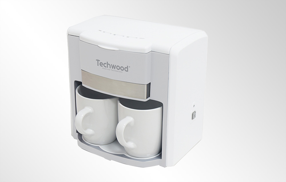 Techwood 2-kops pour-over kaffemaskine - hvid