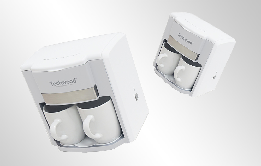 Techwood 2-kops pour-over kaffemaskine - hvid