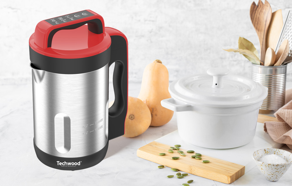 Techwood TSM-1655 Suppemaskine i rustfrit stål - rød