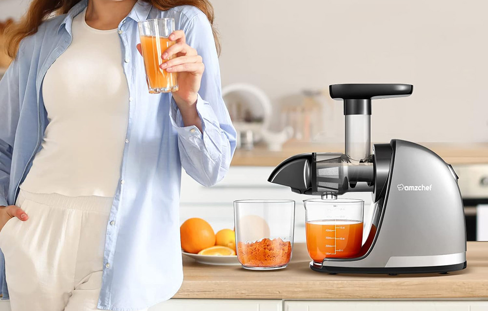 AMZCHEF 1501-GA Slow Juicer - Grå